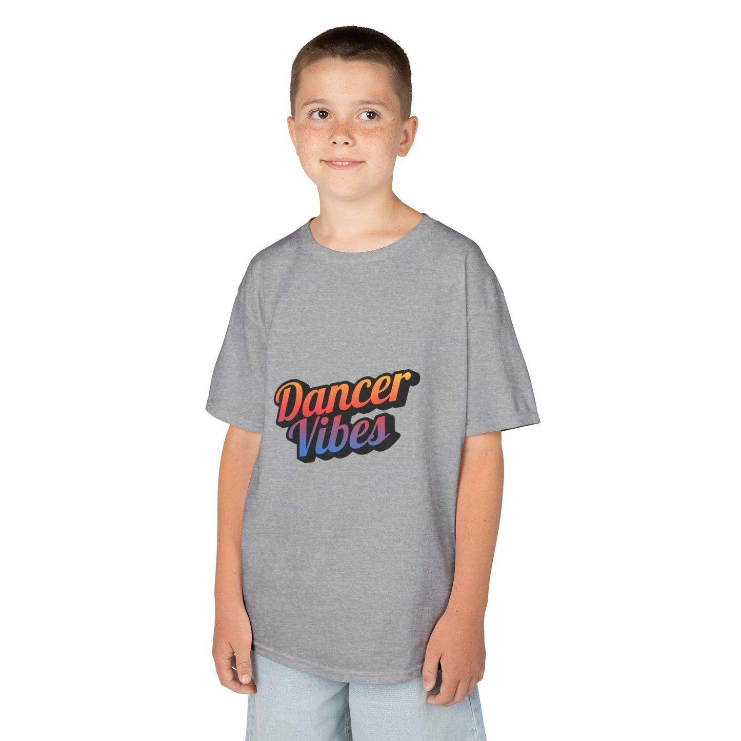 “Dancer Vibes” Colorful Graphic Tee for Kids | Dance-Themed Short Sleeve Shirt - Youth Dance T-Shirt