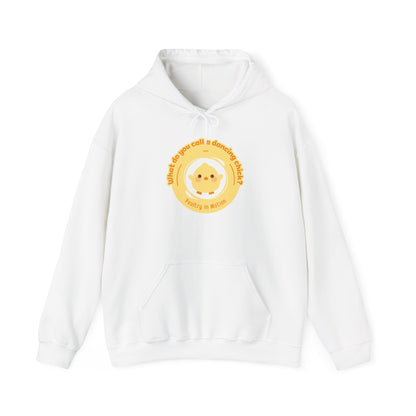"What do you call a dancing chick? Poultry in Motion" Unisex Dance Hoodie – Funny Dancing Chick Graphic Sweatshirt for Dancers