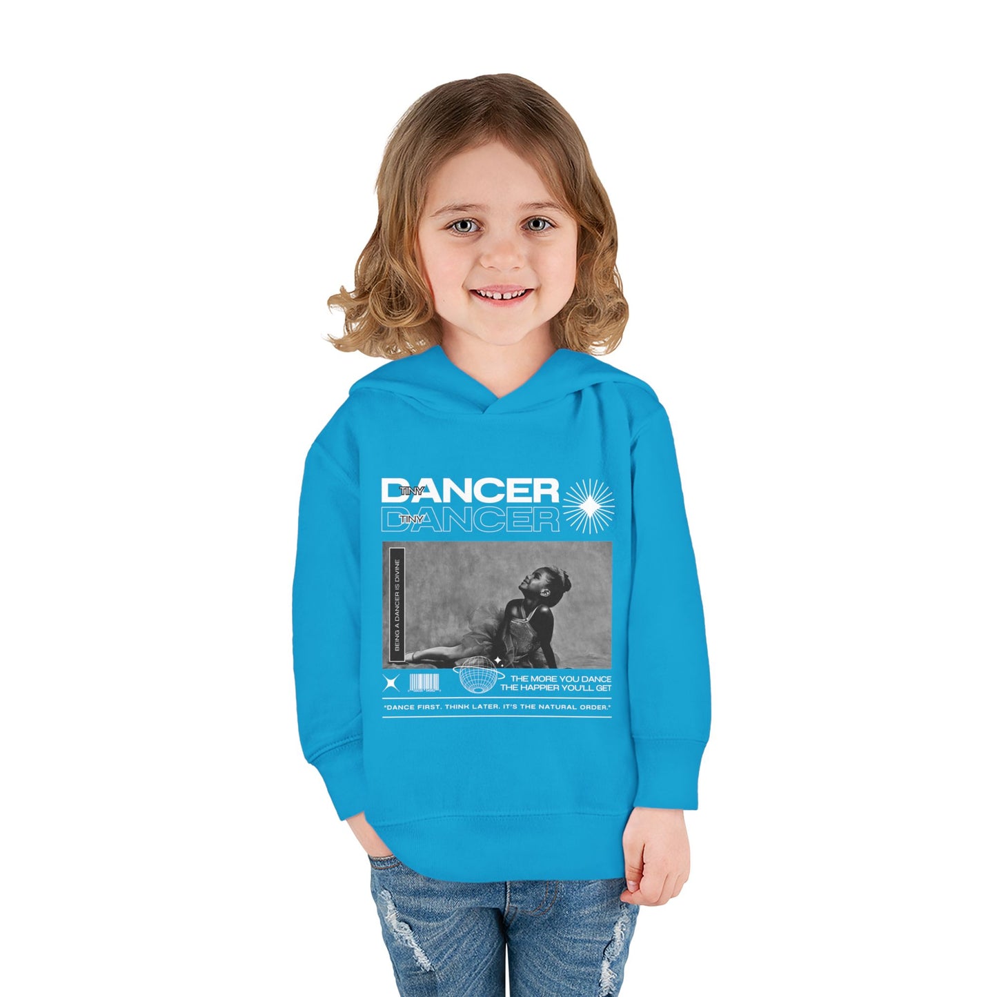 “Tiny Dancer” Toddler Pullover Hoodie – Streetwear-Inspired Ballet Dancer Graphic Sweatshirt for Kids