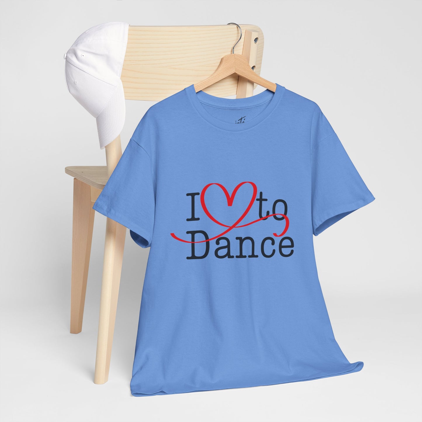 "I Love to Dance" Unisex Heavy Cotton Tee – Hand-Drawn Heart Graphic Dance Lover T-Shirt