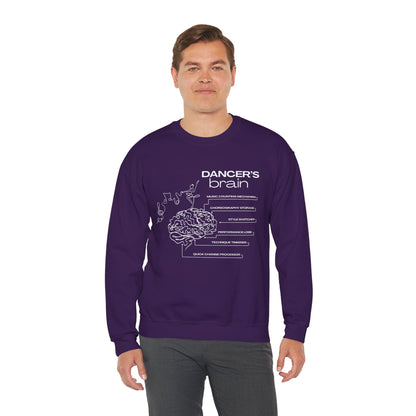 “Dancer’s Brain” Funny Dance Anatomy Sweatshirt – Unisex Heavy Blend Crewneck with Optional Name or Studio Personalization