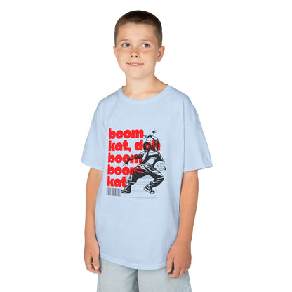 “Boom Kat Youth Short Sleeve Dance T-Shirt – Bold Streetwear-Inspired Graphic Tee for Kids