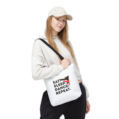 "Eat Sleep Dance Repeat" B-Boy Canvas Tote Bag – Hip-Hop Dancer Graphic Dance Tote for Everyday Use