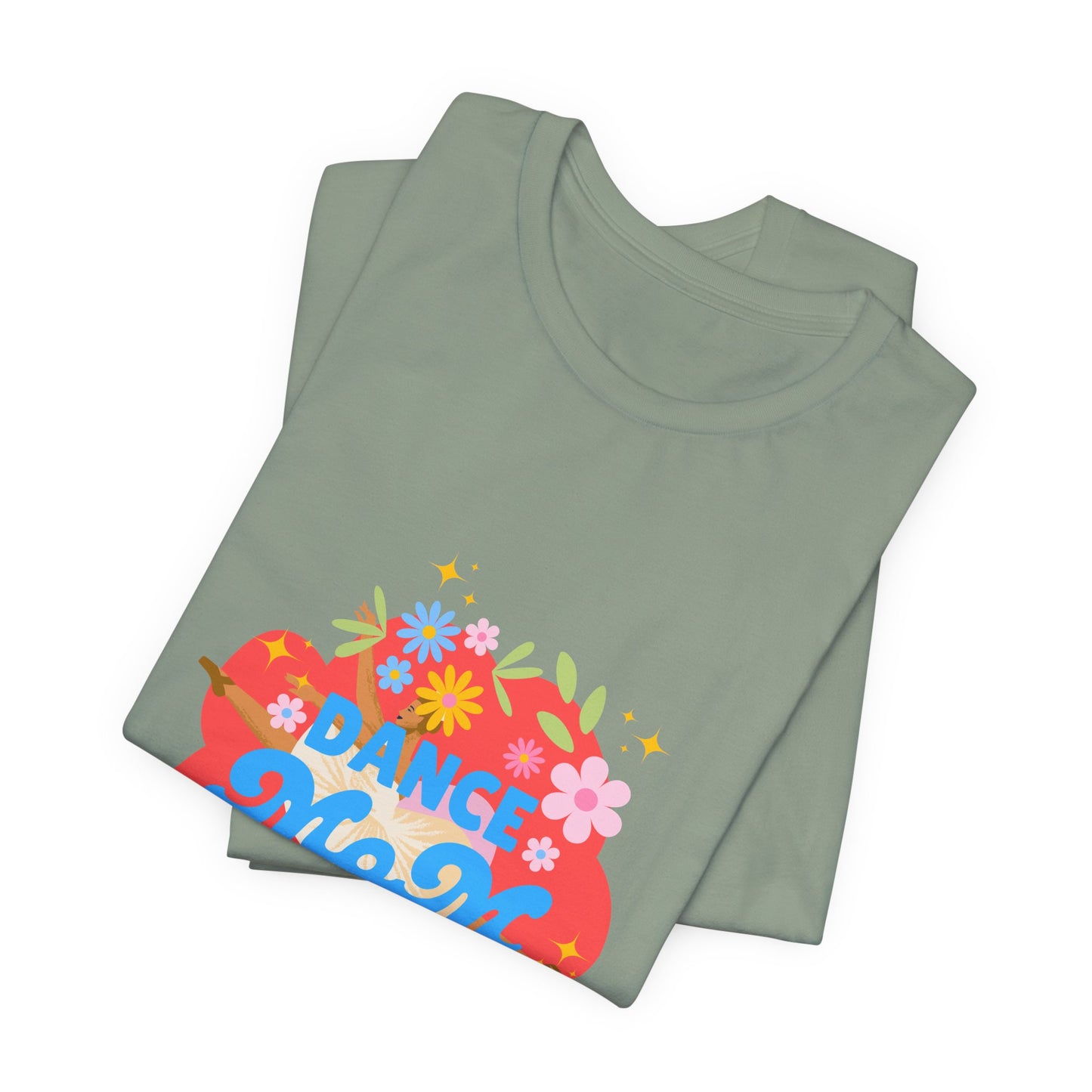 "Dance Mom” T-Shirt – Unisex Garment-Dyed Tee with Floral Dancer Graphic Front & Superhero Role List Back 🌸💪