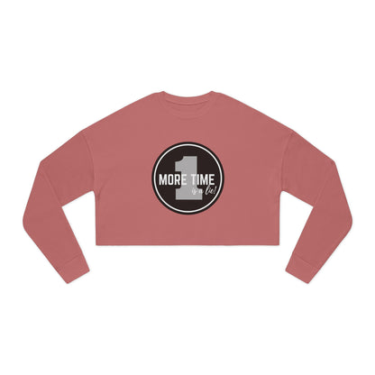 "One More Time is a Lie" Women’s Cropped Dance Sweatshirt – Bold Emblem Graphic | Funny Rehearsal Quote Apparel for Dancers & Performers