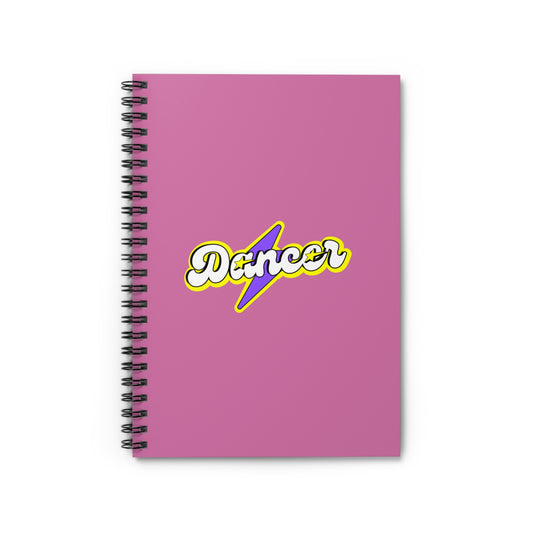 "Dancer" Spiral Notebook – Superhero-Inspired Text Graphic Journal for Dancers, Students & Creative Writers