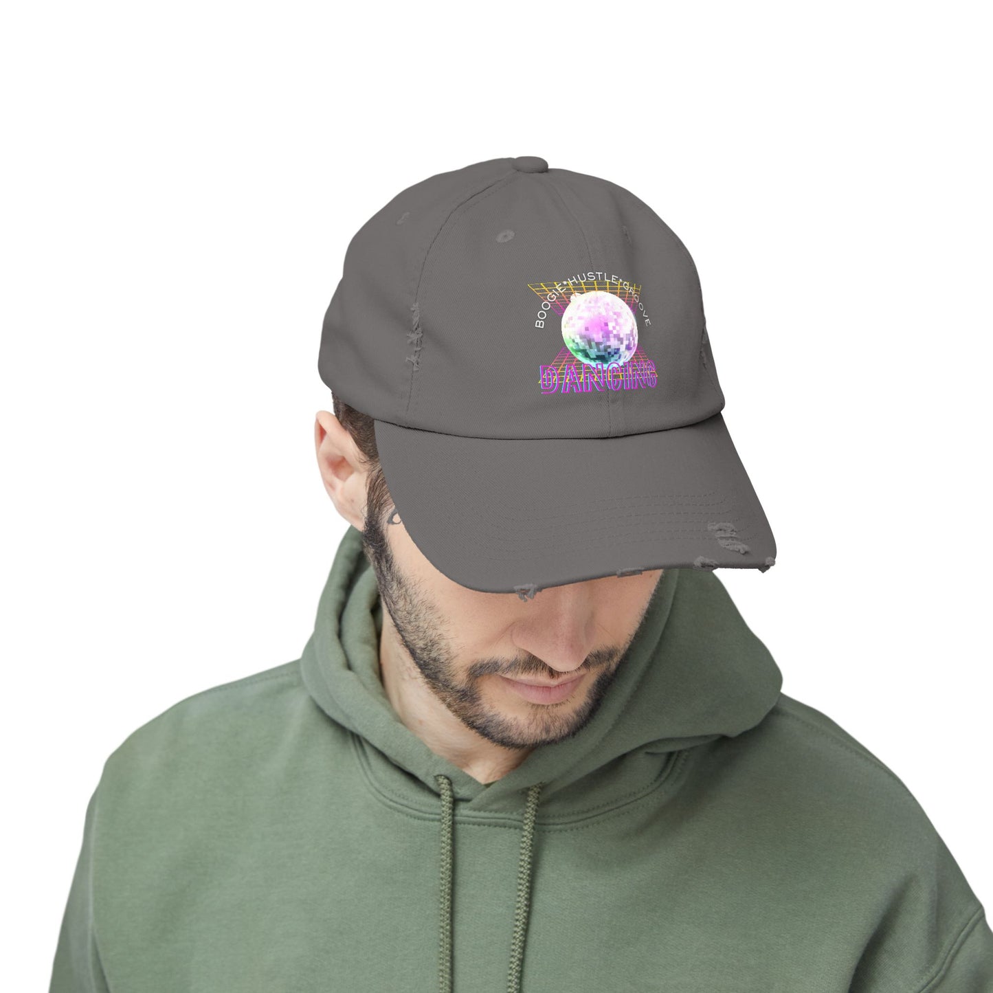 "Boogie, Hustle, Groove - Dancing" Streetwear Embroidered Design – Unisex Distressed Dance Cap