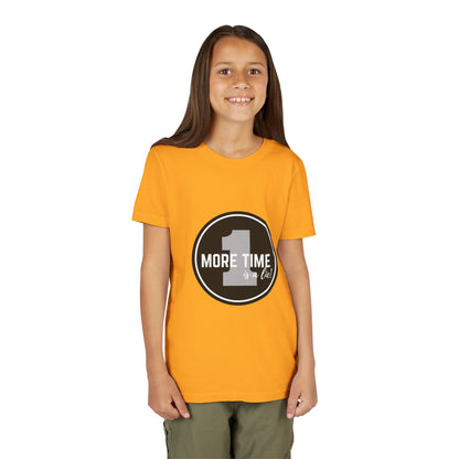 “One More Time is a Lie” Bold Emblem Dancer Graphic T-Shirt for Kids – Funny Dance Rehearsal Shirt - Youth Dance Tee