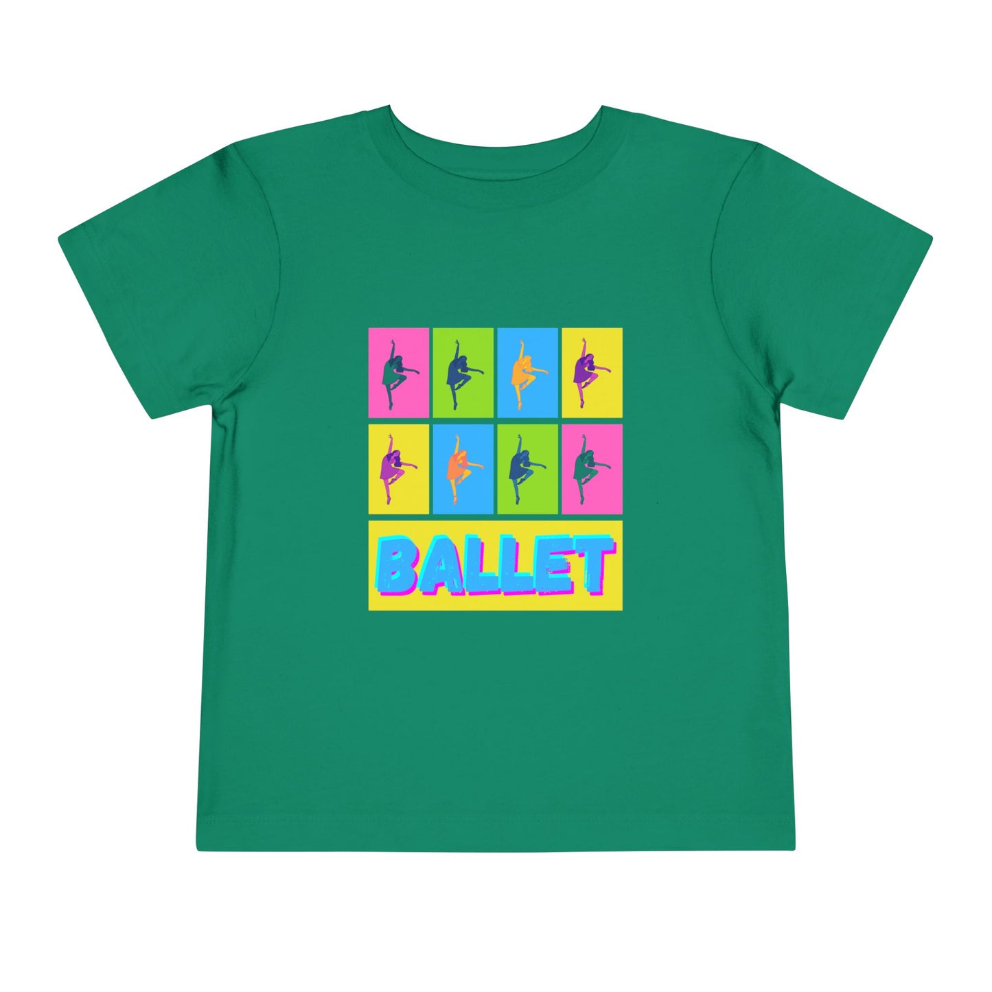 “Ballet" Toddler Short Sleeve T-Shirt – Pop Art Inspired Dance Graphic Tee for Kids
