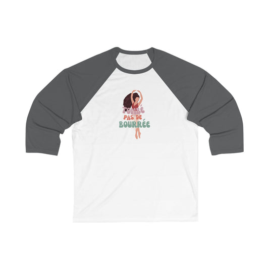 "Tombé Pas de Bourrée" Unisex 3/4 Sleeve Baseball Tee – Elegant Ballet Dance Shirt with Pretty Dancer Graphic for Ballet Lovers