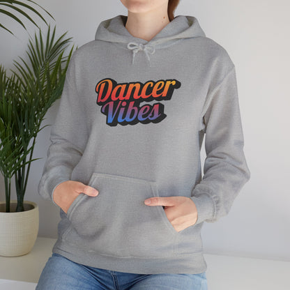 "Dancer Vibes" Unisex Hooded Sweatshirt – Colorful Retro Dance Graphic Hoodie for Dance Lovers