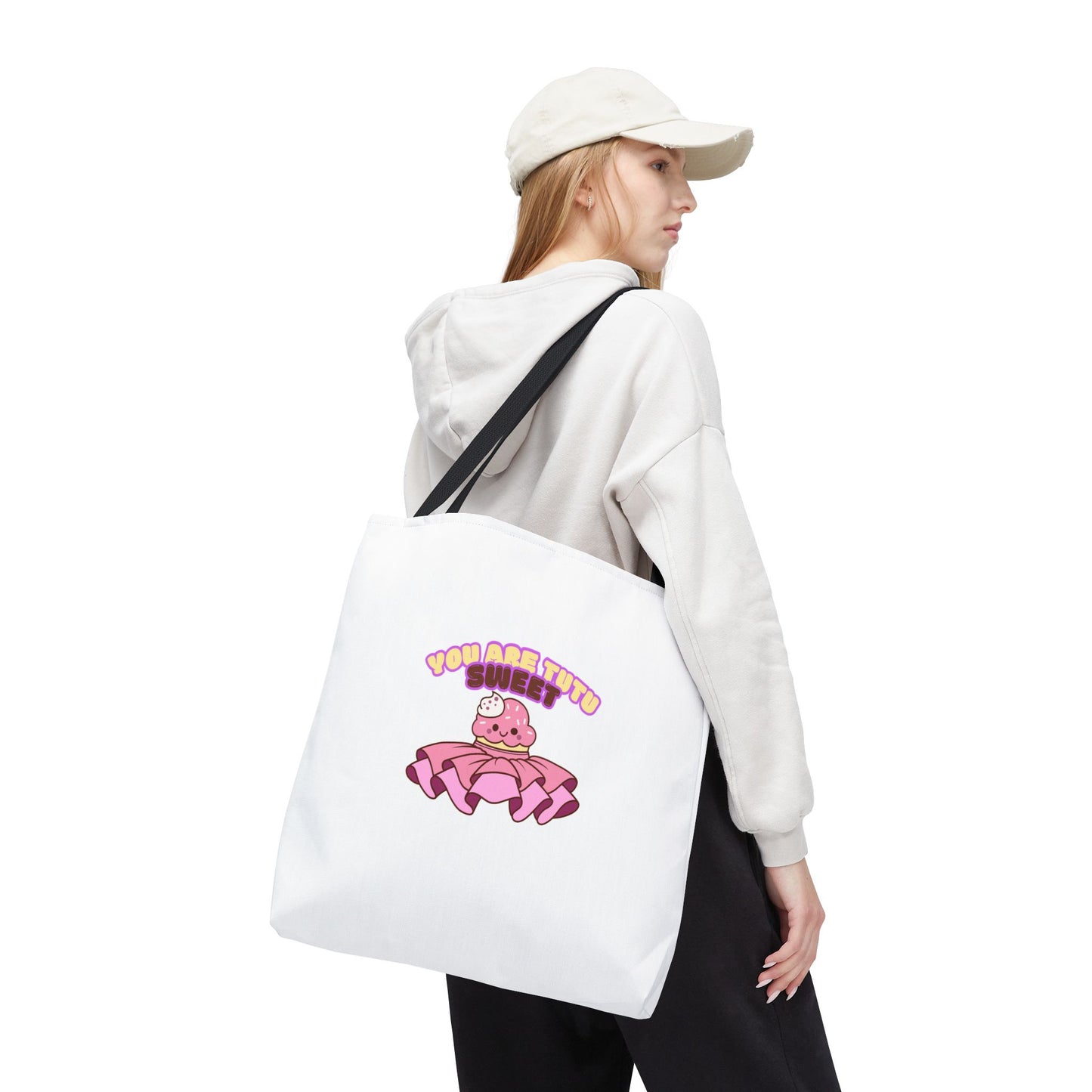 "You Are Tutu Sweet" Kawaii Cupcake Dance Tote Bag – Cute Canvas Bag for Dancers, Dance Moms & Ballet Lovers | Dance Gift Idea