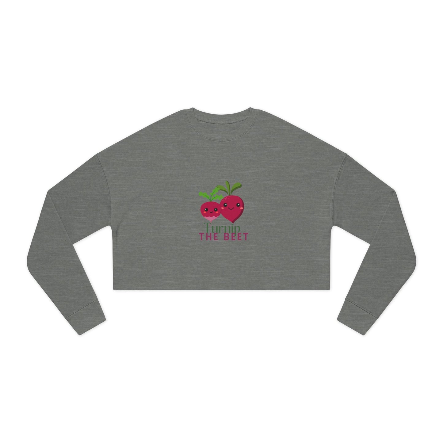 "Turnip the Beet" Women’s Cropped Dance Sweatshirt – Cute Veggie Graphic | Funny Dance Pun Apparel for Dancers & Music Lovers