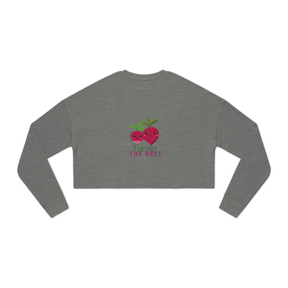 "Turnip the Beet" Women’s Cropped Dance Sweatshirt – Cute Veggie Graphic | Funny Dance Pun Apparel for Dancers & Music Lovers