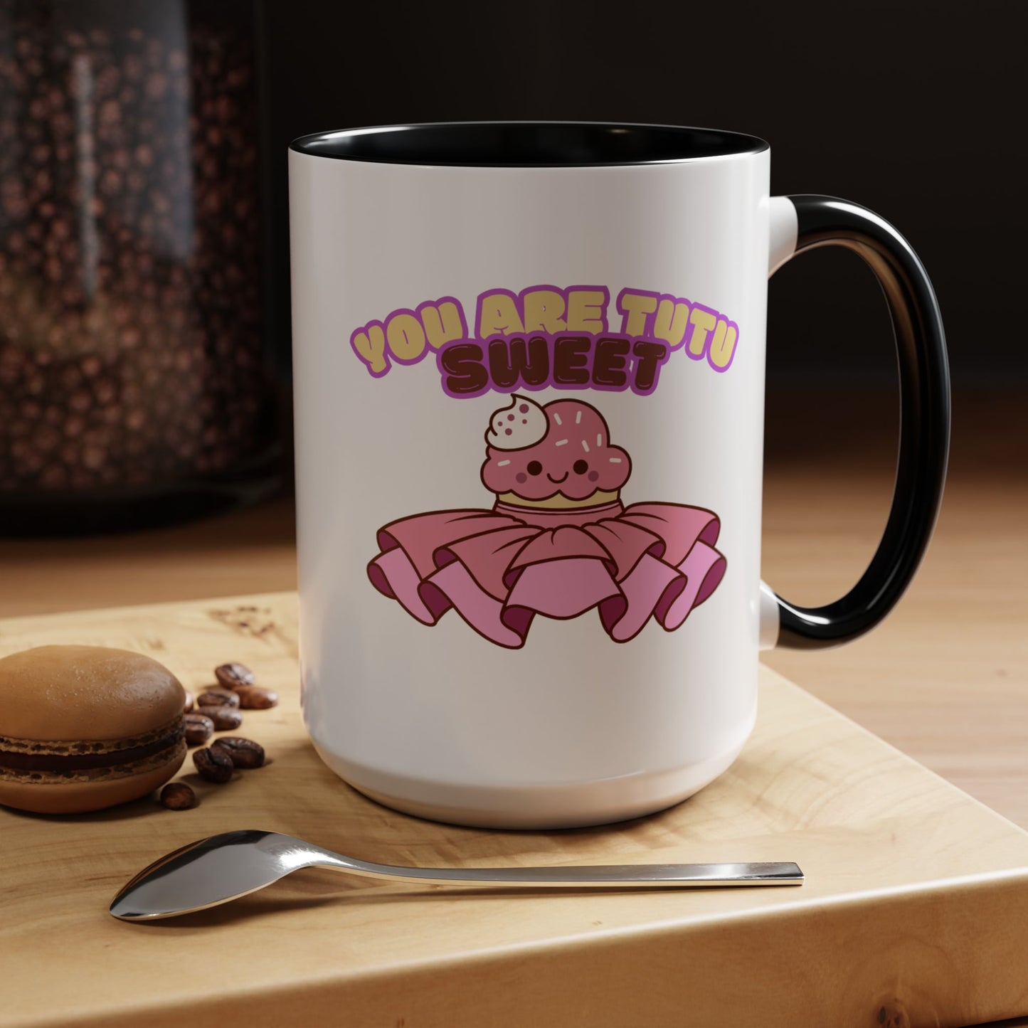"You Are Tutu Sweet" Accent Coffee Mug – Cute Ballet Pun with Kawaii Ceramic Mug for Dancers and Dance Lovers