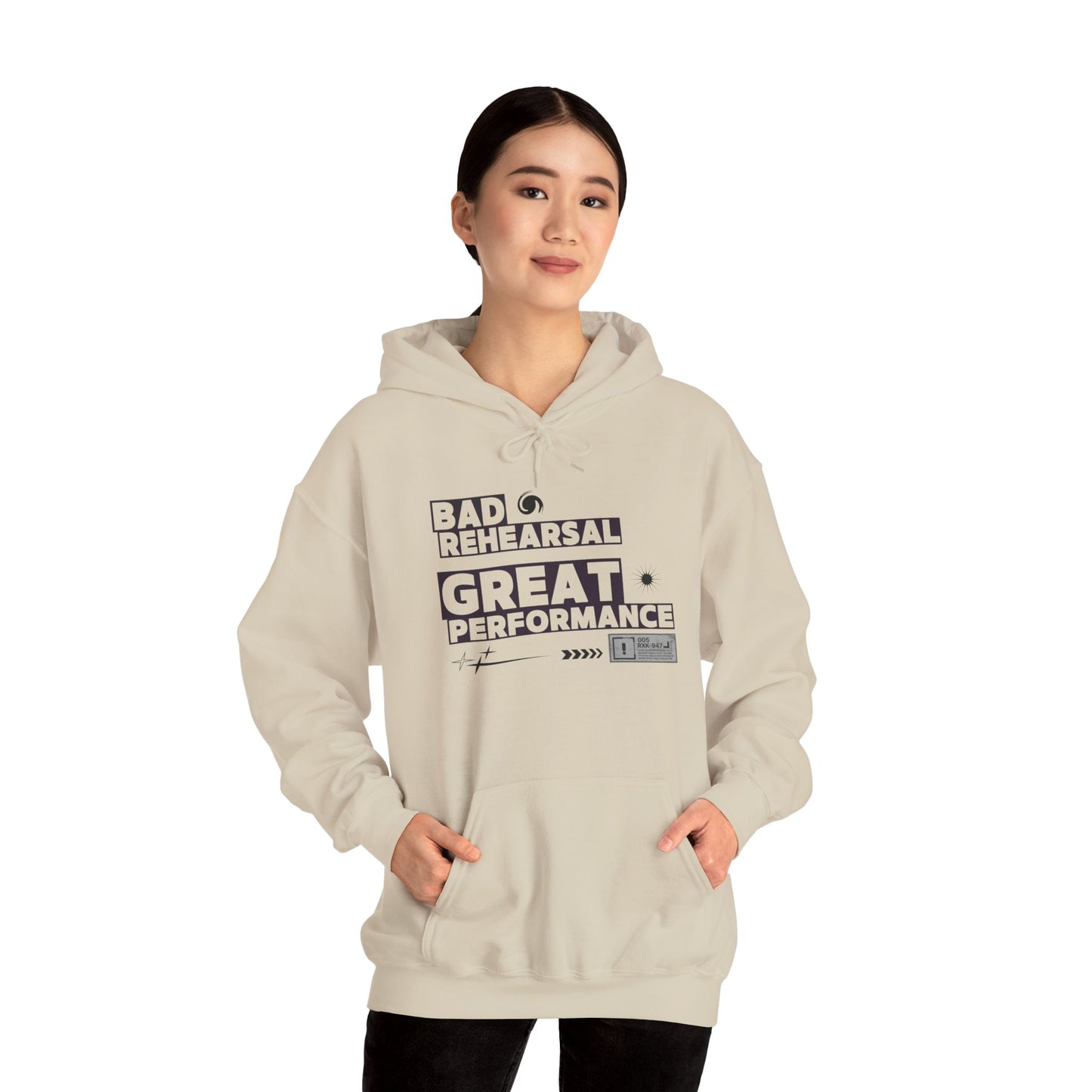 "Bad Rehearsal, Great Performance" Dance Hoodie – Unisex Heavy Blend™ Hooded Sweatshirt with Streetwear-Inspired Graphic for Performers
