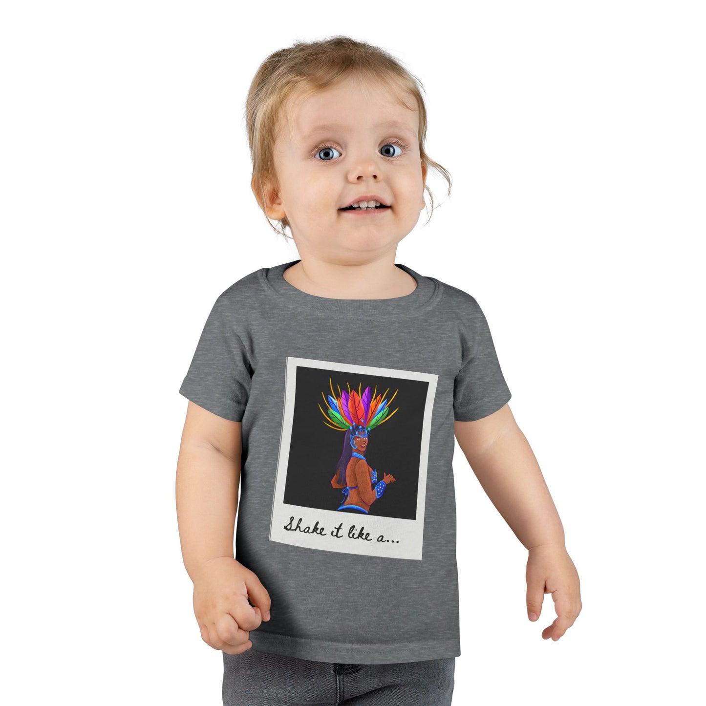 "Shake It Like a..." Toddler Dance T-Shirt – Carnival-Inspired Samba Dancer Graphic Short Sleeve Tee for Kids