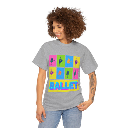 "Ballet" Pop Art Inspired Dance Graphic Unisex Heavy Cotton Tee – Artistic Ballet Dancer T-Shirt for Dance Lovers