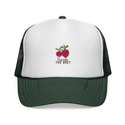 "Turnip the Beet" Funny Dance-Inspired Trucker Hat – Unisex Veggie Graphic Cap for Dancers & Foodie Fans