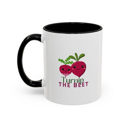 "Turnip the Beet" Accent Coffee Mug – Funny Dance Pun Ceramic Mug for Dancers and Music Lovers
