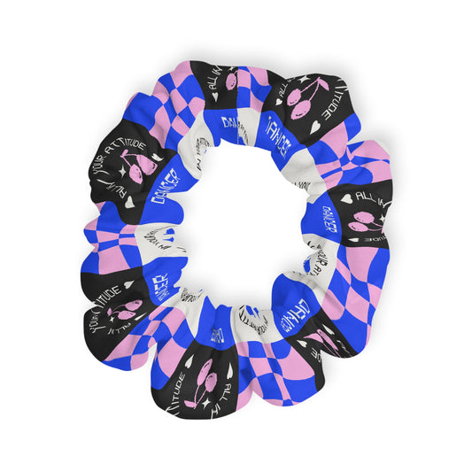 “Dancer – All in Your Attitude” Scrunchie – Retro Dance Hair Accessory with Motivational Graphic