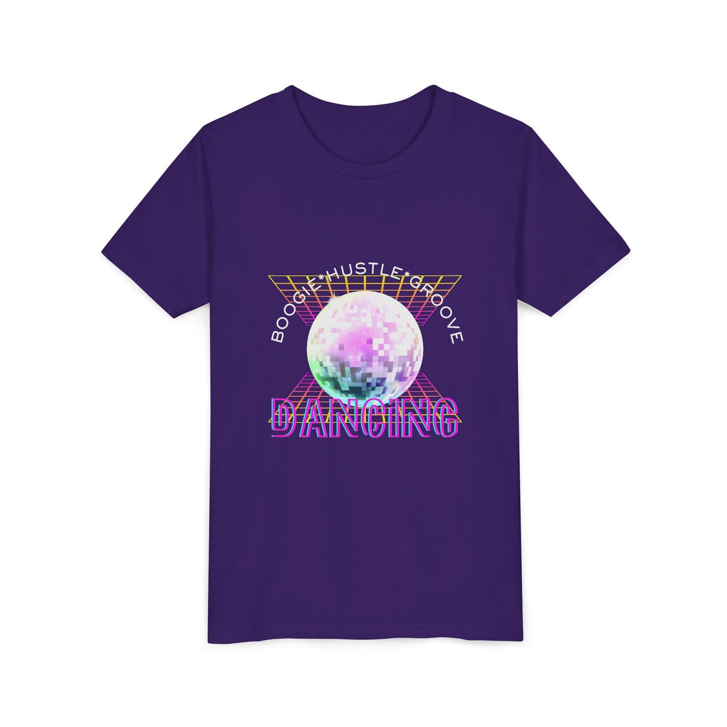 "Boogie, Hustle, Groove - Dancing" Streetwear Dance Graphic – Youth Short Sleeve Tee