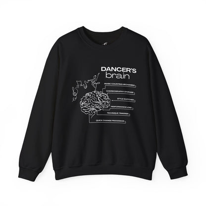 “Dancer’s Brain” Funny Dance Anatomy Sweatshirt – Unisex Heavy Blend Crewneck with Optional Name or Studio Personalization