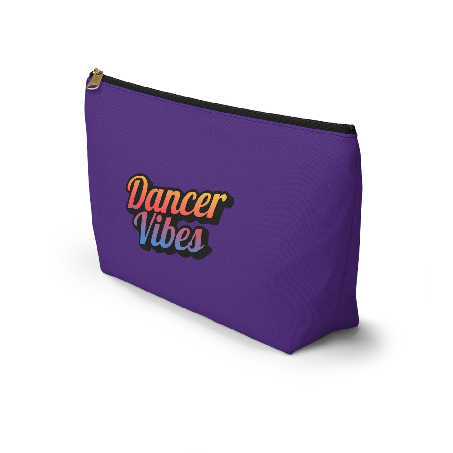 "Dancer Vibes" Makeup Bag – Colorful Text-Based Dance Graphic – Fun Dance-Themed Zipper Pouch for Cosmetics, Accessories & Travel Essentials