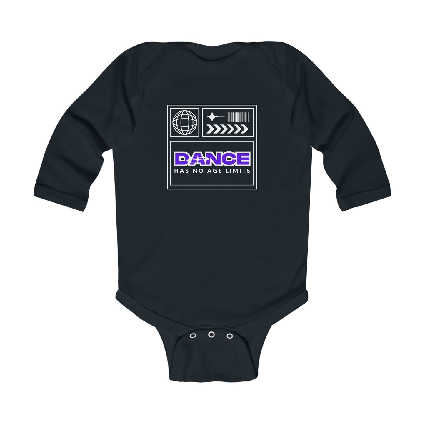 "Dance Has No Age Limits" Streetwear Dance Graphic – Infant Long Sleeve Bodysuit