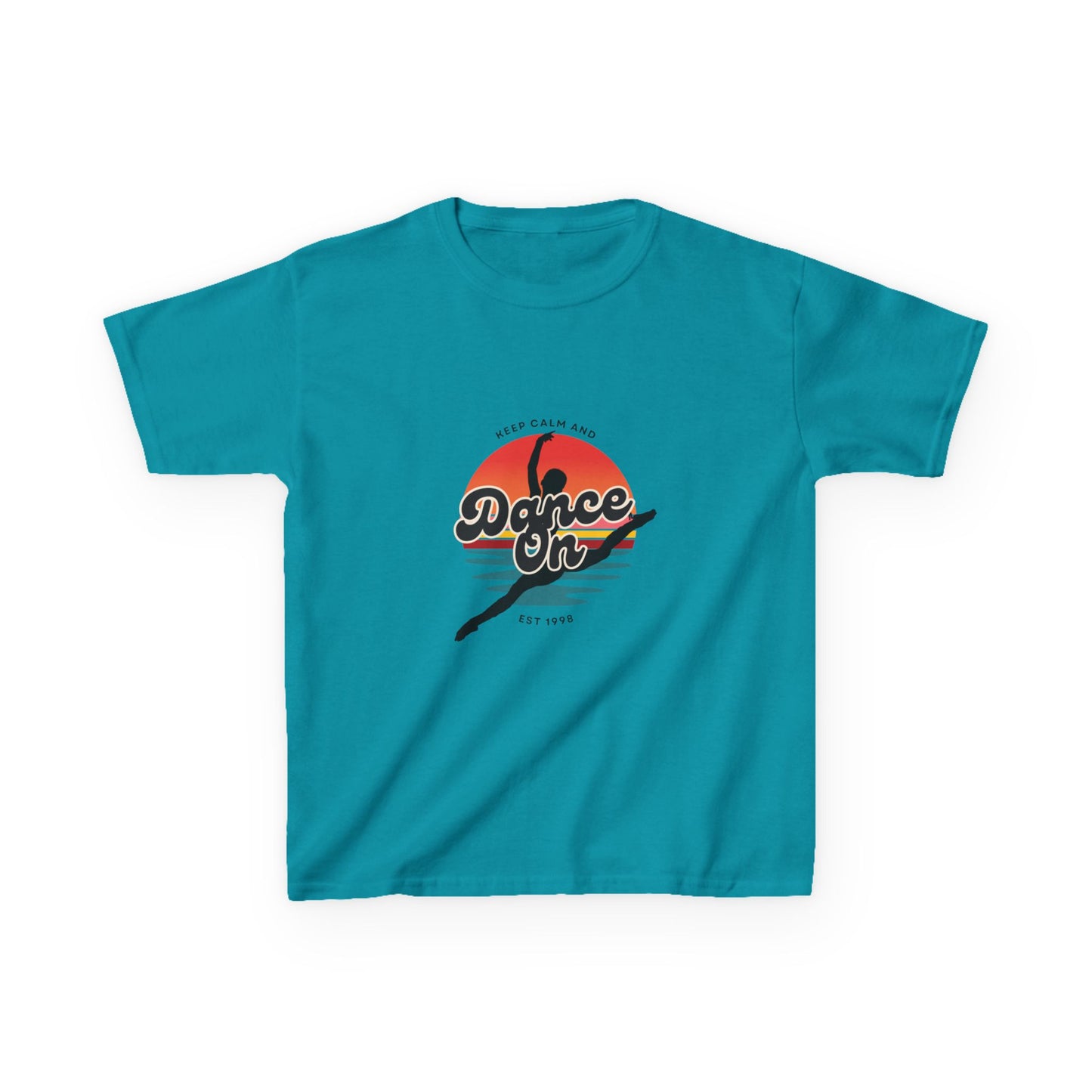 "Keep Calm and Dance On" Youth Short Sleeve Tee – Retro Graphic Dance Shirt for Kids and Young Performers