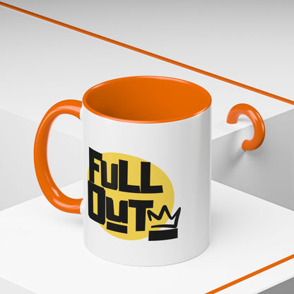 "Full Out" Accent Coffee Mug – Streetwear Dance Mug with Crown Graphic for Dancers