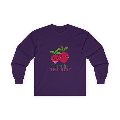 "Turnip the Beet" Unisex Long Sleeve Tee – Funny Dance Pun Shirt with Cute Pepper Graphic for Dancers & Veggie Lovers