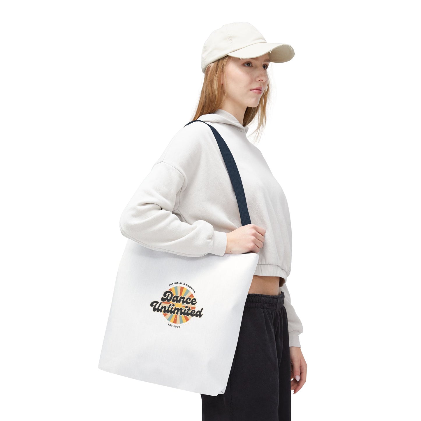 "Dance Unlimited, Potential & Growth" Canvas Tote Bag – Retro Graphic Dance Bag | Stylish Reusable Dance Tote for Dancers & Dance Moms