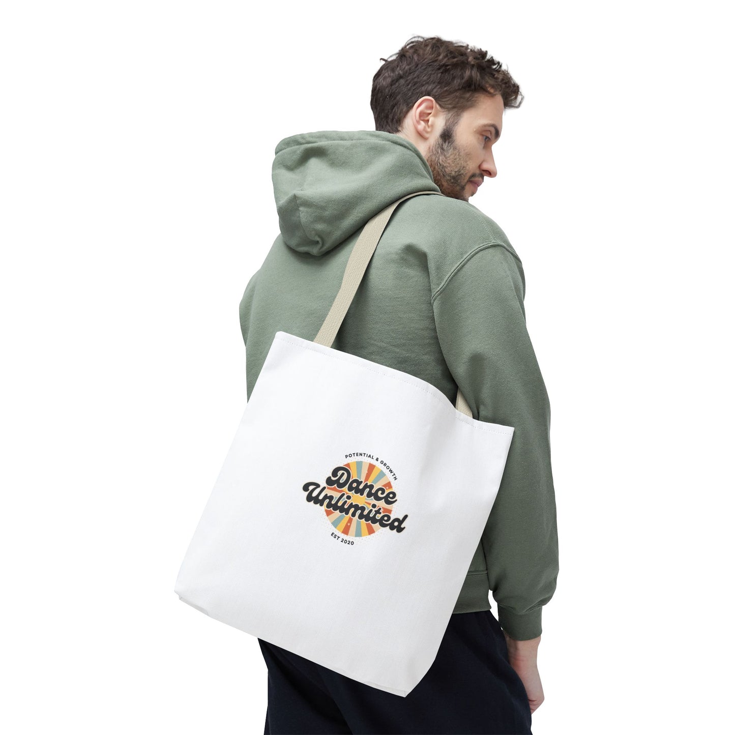 "Dance Unlimited, Potential & Growth" Canvas Tote Bag – Retro Graphic Dance Bag | Stylish Reusable Dance Tote for Dancers & Dance Moms