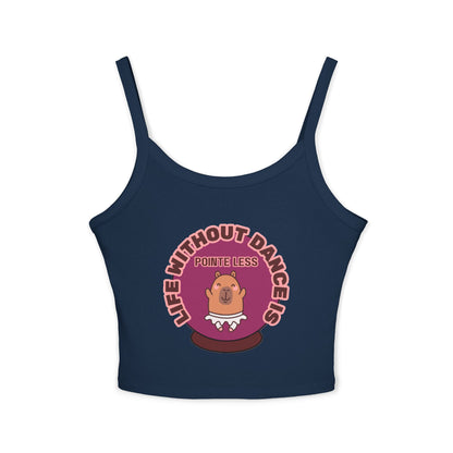 "Life Without Dance is Pointeless" Capybara Tank – Women's Spaghetti Strap Dance Top with Cute Animal Graphic