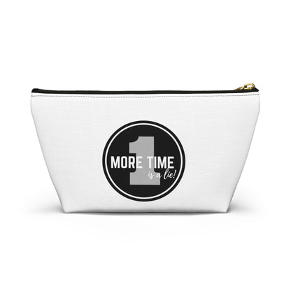 "One More Time is a Lie" Makeup Bag – Bold Emblem Dance Graphic – Funny Dance-Themed Zipper Pouch for Cosmetics, Accessories & Gifts