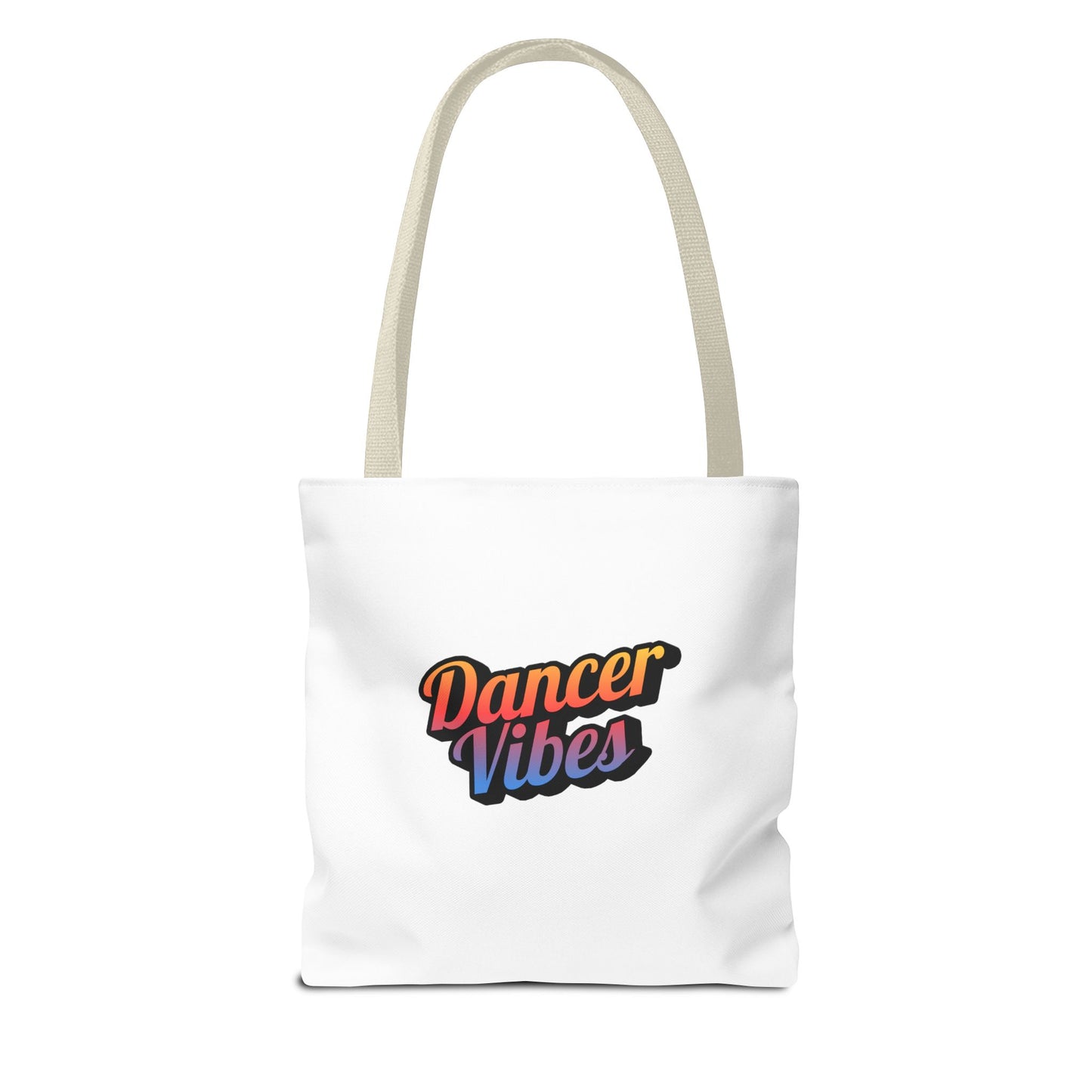 "Dancer Vibes" Canvas Tote Bag – Bold Dance-Themed Text Graphic Bag for Dancers, Students & Everyday Use