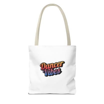 "Dancer Vibes" Canvas Tote Bag – Bold Dance-Themed Text Graphic Bag for Dancers, Students & Everyday Use