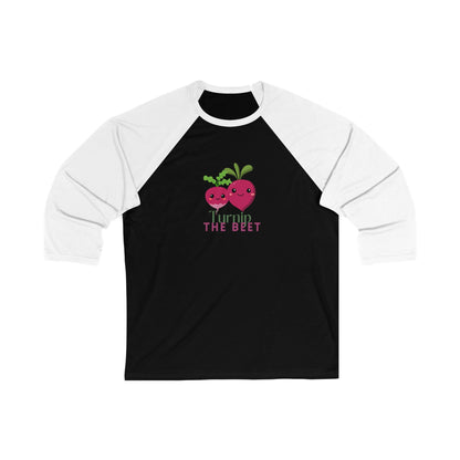 "Turnip the Beet" Dance Tee – Unisex 3/4 Sleeve Baseball Shirt with Cute Veggie Graphic | Funny Dance Pun Shirt