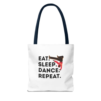 "Eat Sleep Dance Repeat" B-Boy Canvas Tote Bag – Hip-Hop Dancer Graphic Dance Tote for Everyday Use