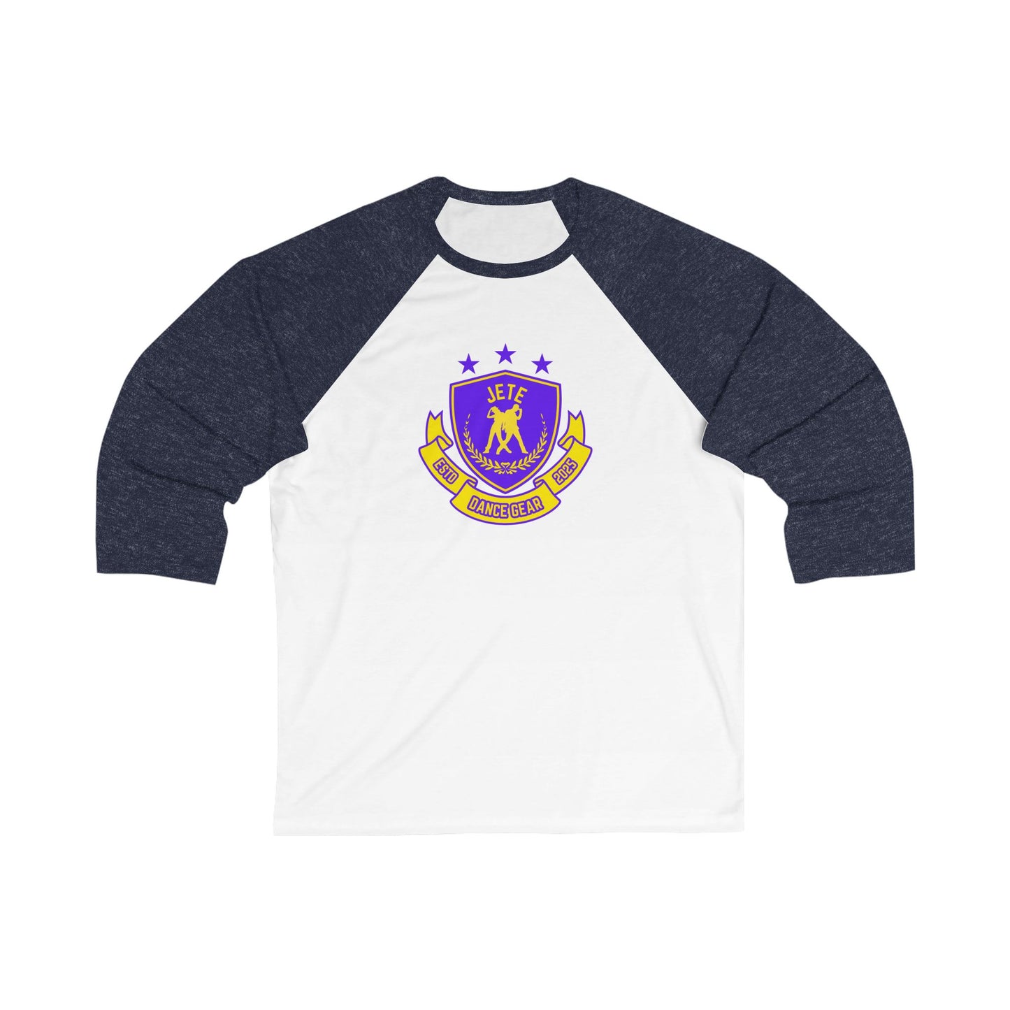 "Jeté Dance Gear" Unisex 3/4 Sleeve Baseball Tee – Collegiate-Inspired Dancer Graphic Shirt for Dancers