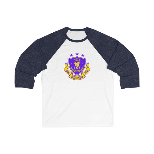 "Jeté Dance Gear" Unisex 3/4 Sleeve Baseball Tee – Collegiate-Inspired Dancer Graphic Shirt for Dancers