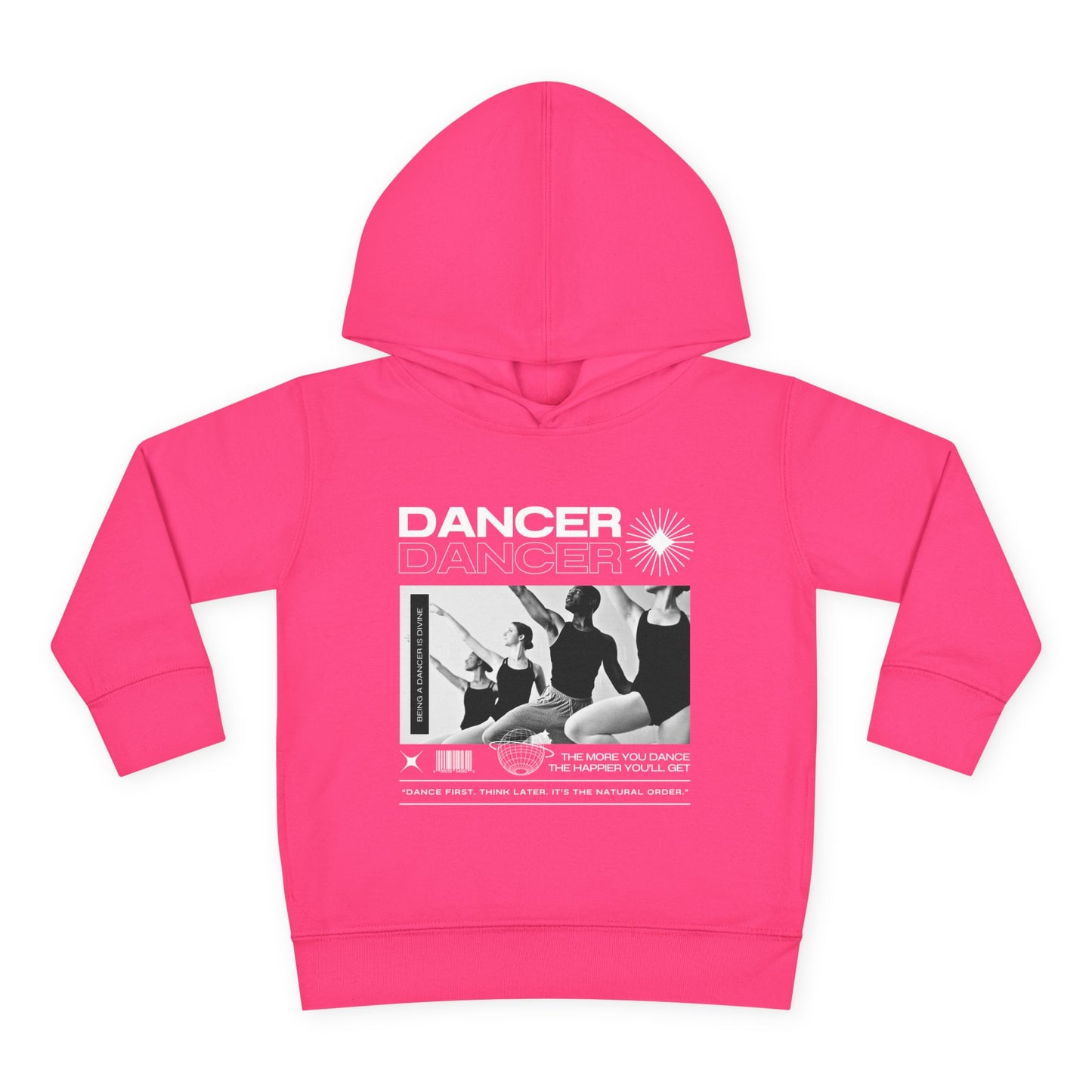“Dancer” Toddler Pullover Hoodie – Streetwear-Inspired Ballet Barre Graphic Sweatshirt for Kids