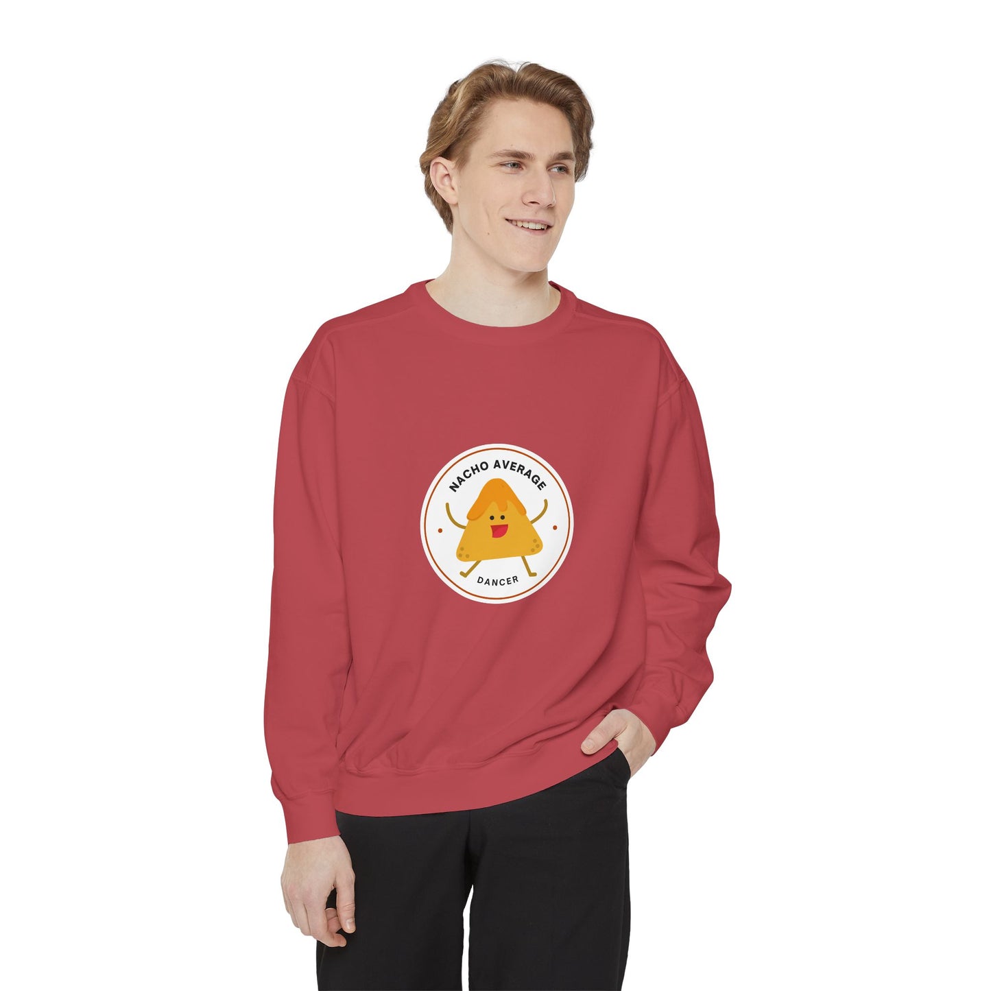 "Nacho Average Dancer" Unisex Lightweight Crewneck Sweatshirt – Cute Dance Pun Pullover with Fun Nacho Graphic for Dancers & Foodie Fans
