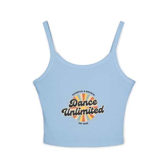 "Dance Unlimited – Potential & Growth" Women’s Spaghetti Strap Tank Top – Retro Dance Graphic | Inspirational Studio Apparel for Dancers & Performers
