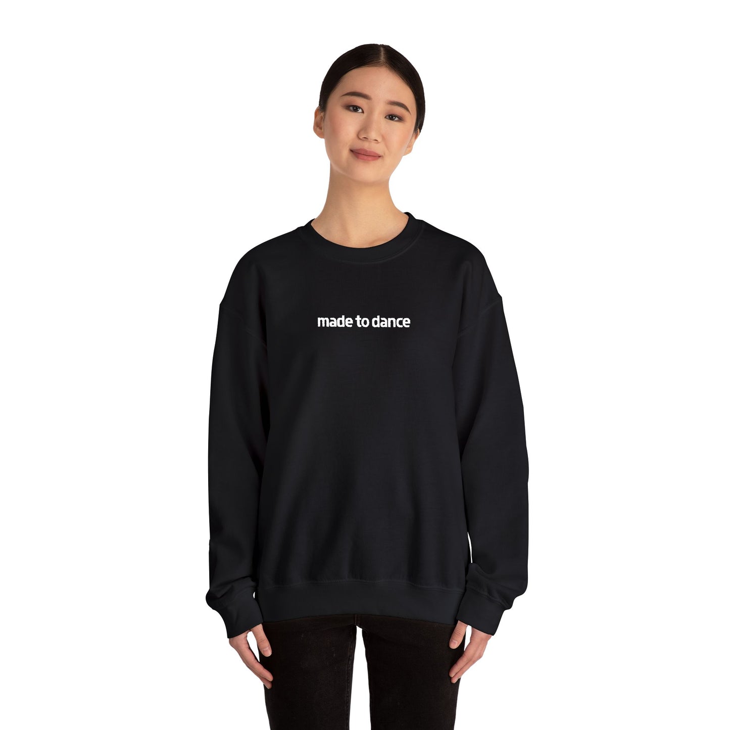 “Made to Dance" Unisex Heavy Blend™ Crewneck Sweatshirt – Embroidered Dance-Inspired Pullover for Adults & Kids