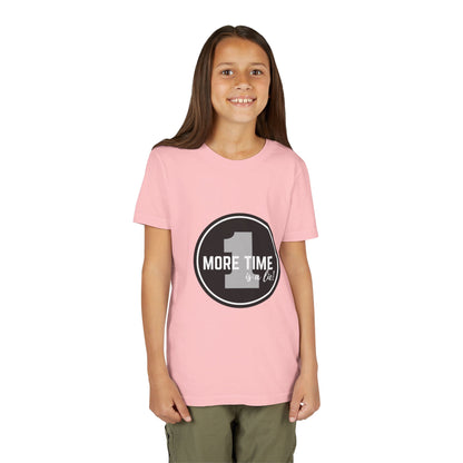 “One More Time is a Lie” Bold Emblem Dancer Graphic T-Shirt for Kids – Funny Dance Rehearsal Shirt - Youth Dance Tee