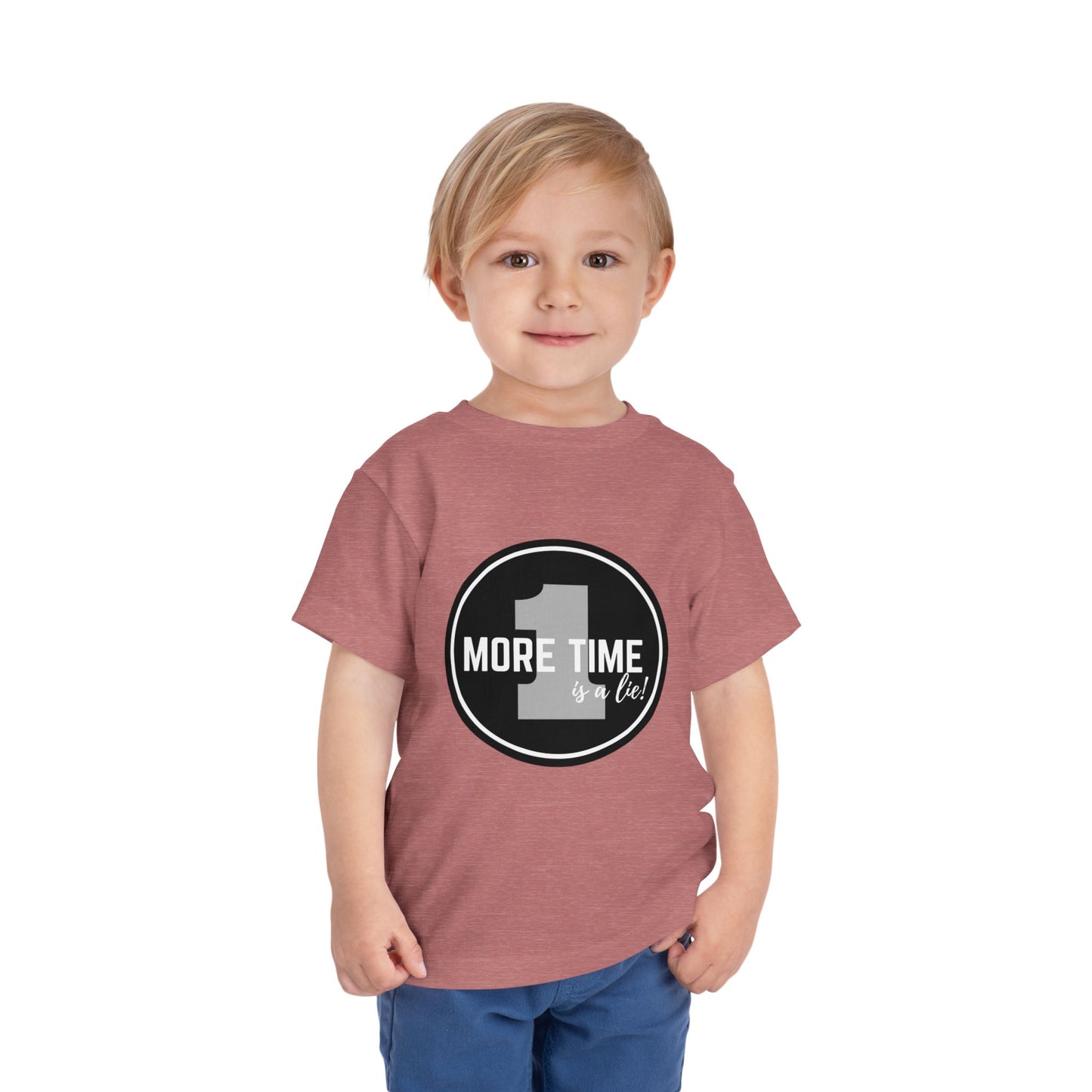 "One More Time Is a Lie" Toddler Dance T-Shirt – Bold Emblem Graphic Short Sleeve Tee for Kids