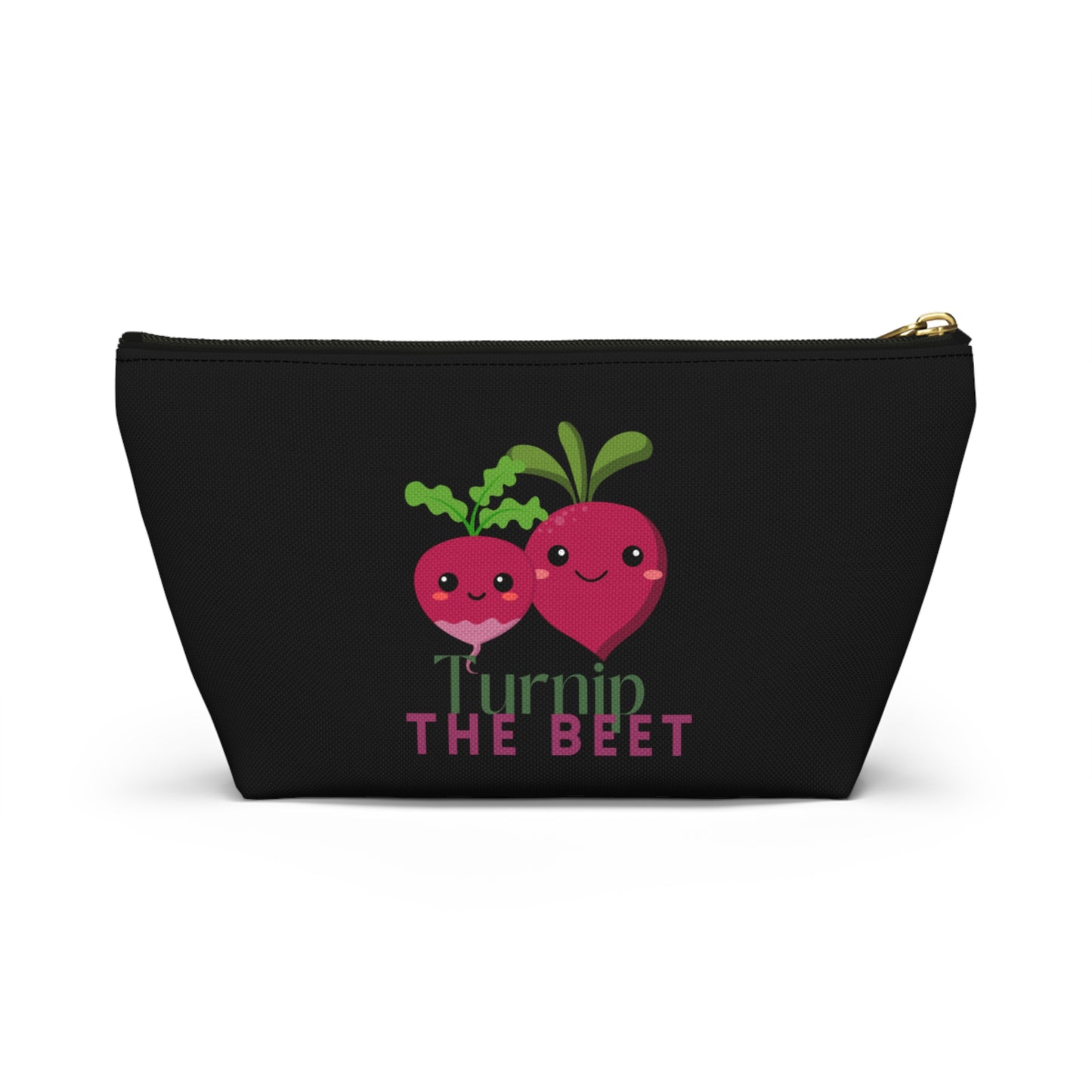 "Turnip the Beet" Makeup Bag – Cute Vegetable Dance Pun Graphic – Fun Dance-Themed Zipper Pouch for Cosmetics, Accessories & Gifts