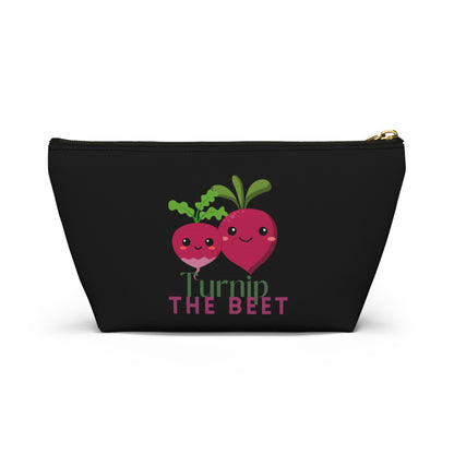 "Turnip the Beet" Makeup Bag – Cute Vegetable Dance Pun Graphic – Fun Dance-Themed Zipper Pouch for Cosmetics, Accessories & Gifts